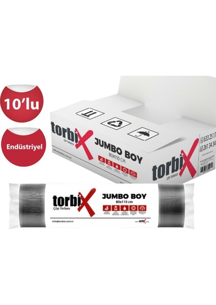 80*110 Endüstriyel Jumbo Çöp Poşeti 400 gr 10'lu Paket