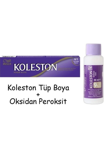 Koleston Tüp Boya 50 Ml - 8.0 Açık Kumral + 30 Vol Oksidan Peroksit