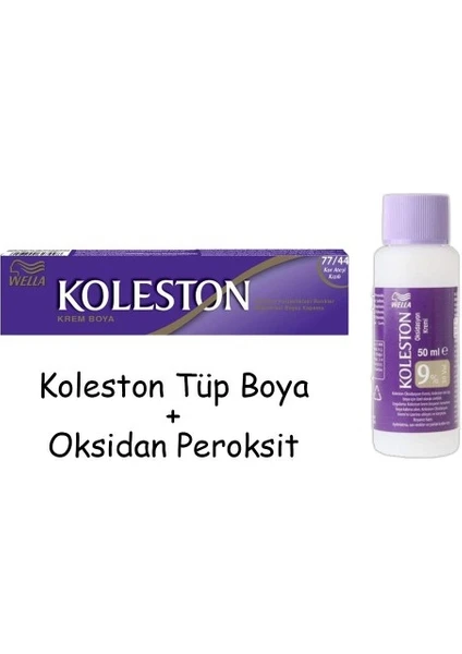 Koleston Tüp Boya 50 Ml - 77.44 Kor Ateşi Kızılı + 30 Vol Oksidan Peroksit