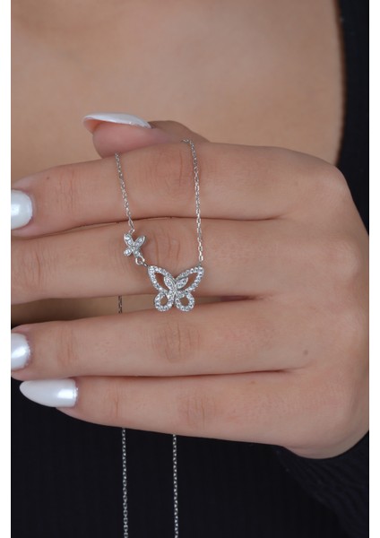 925 Ayar 3 Kelebekli Şans Kolyesi Kadın Gümüş Kolye fiyatları