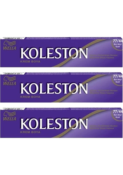 Koleston Tüp Boya 50 Ml - 77.44 Kor Ateşi Kızılı 3 Adet