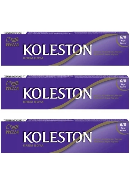 Koleston Tüp Boya 50 Ml - 6.0 Koyu Kumral 3 Adet