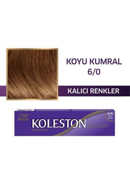 Koleston Tüp Boya 50 Ml - 6.0 Koyu Kumral 3 Adet