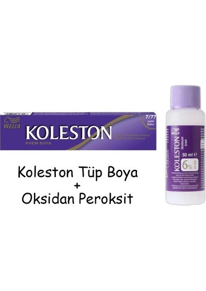 Koleston Tüp Boya 50 Ml - 7.77 Işıltılı Kahve + 20 Vol Oksidan Peroksit