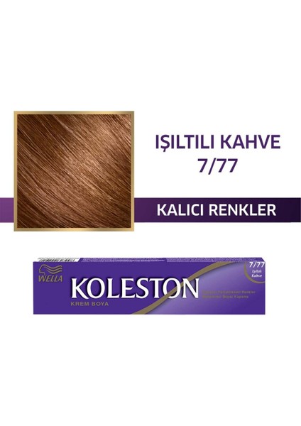 Koleston Tüp Boya 50 Ml - 7.77 Işıltılı Kahve + 20 Vol Oksidan Peroksit