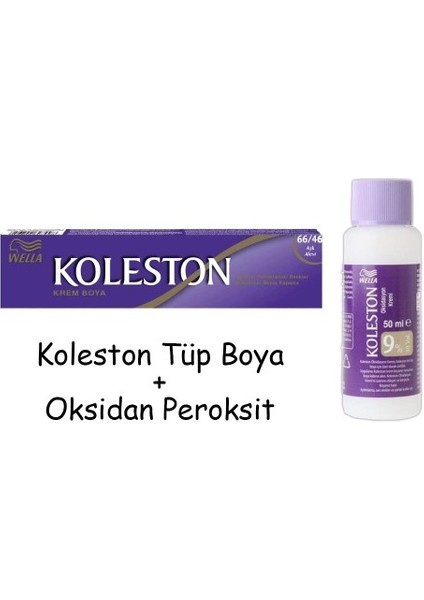 Koleston Tüp Boya 50 Ml - 66.46 Aşk Alevi + 30 Vol Oksidan Peroksit