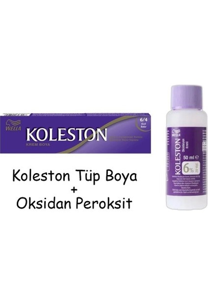 Koleston Tüp Boya 50 Ml - 6.4 Kızıl Bakır + 20 Vol Oksidan Peroksit