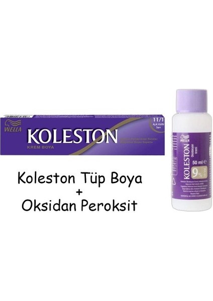 Koleston Tüp Boya 50 Ml - 11.1 Açık Küllü Sarı + 30 Vol Oksidan Peroksit