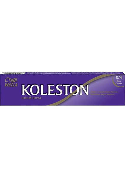 Koleston Tüp Boya 50 Ml - 3.4 Koyu Kestane + 20 Vol Oksidan Peroksit