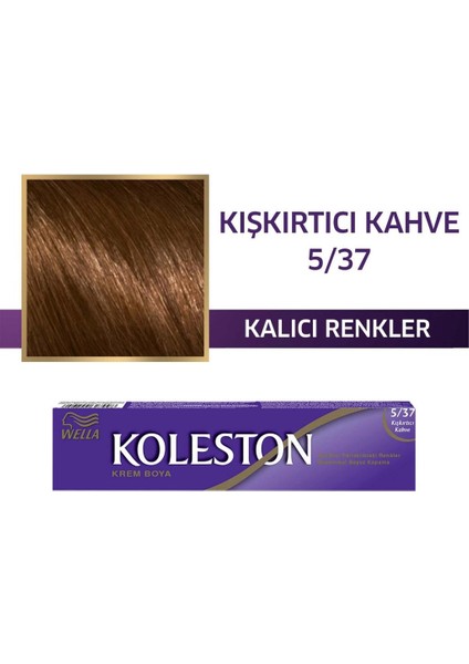 Koleston Tüp Boya 50 Ml - 5.37 Kışkırtıcı Kahve + 20 Vol Oksidan Peroksit