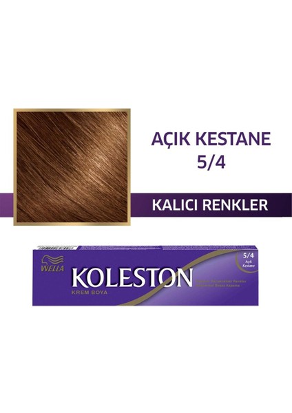Koleston Tüp Boya 50 Ml - 5.4 Açık Kestane + 20 Vol Oksidan Peroksit