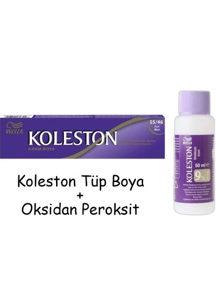 Koleston Tüp Boya 50 Ml - 55.46 Kızıl Büyü + 30 Vol Oksidan Peroksit