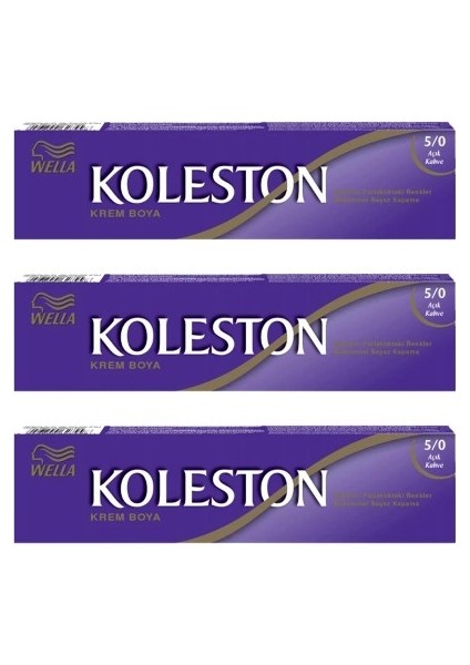 Koleston Tüp Boya 50 Ml - 5.0 Açık Kahve 3 Adet