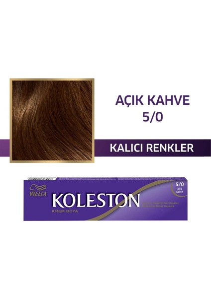 Koleston Tüp Boya 50 Ml - 5.0 Açık Kahve 3 Adet