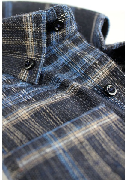 Erkek Siyah Uzun Kol Kareli Cepli Yaka Düğmeli Kışlık Gömlek fiyatları