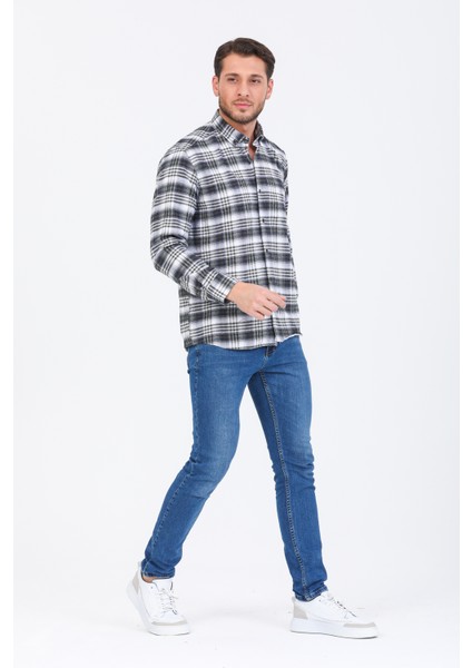 Erkek Yeşil Uzun Kol Kareli Cepli Yaka Düğmeli Kışlık Gömlek fiyatları