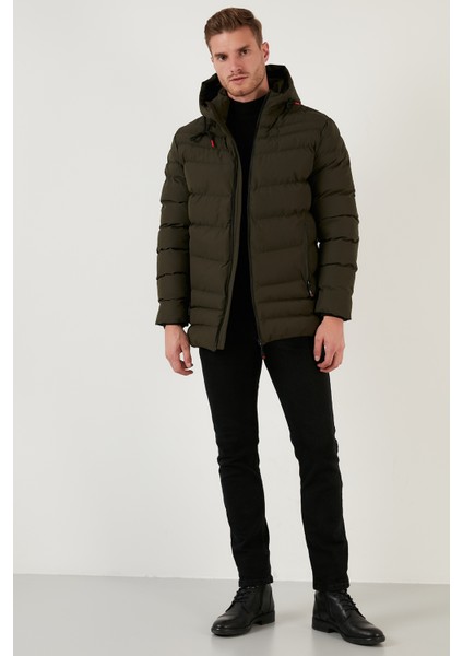 Slim Fit Kapüşonlu Cepli Mont Erkek Mont 6274818