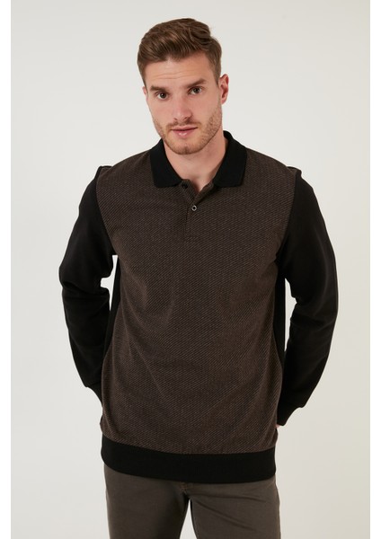 Pamuklu Regular Fit Düğmeli Polo Yaka Sweat Erkek Sweat 5905211