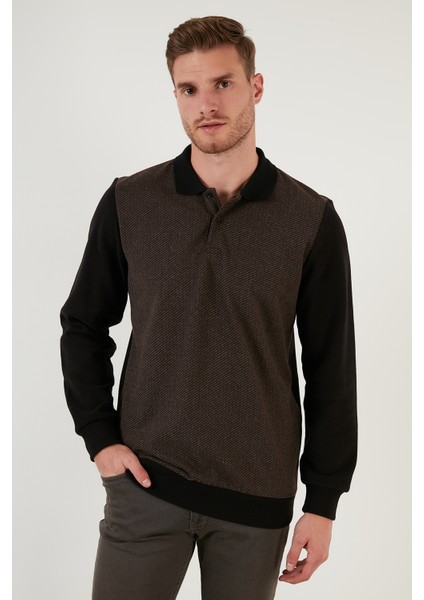 Pamuklu Regular Fit Düğmeli Polo Yaka Sweat Erkek Sweat 5905211 fırsatları