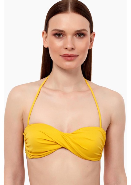 63508 Sarı Burgu Straplez Bikini Üstü