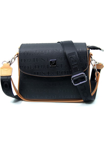 Siyah - Taba Baskı Desenli Kolon Askılı 4 Bölmeli Kadın Omuz Çantası 25X15CM PBU2184 fiyatları