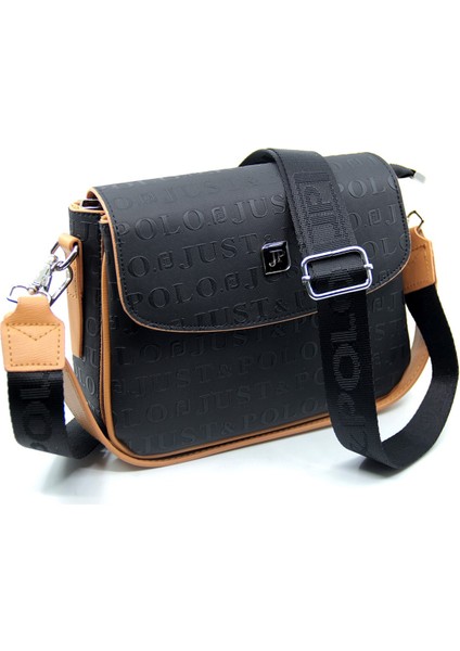 Siyah - Taba Baskı Desenli Kolon Askılı 4 Bölmeli Kadın Omuz Çantası 25X15CM PBU2184 modelleri