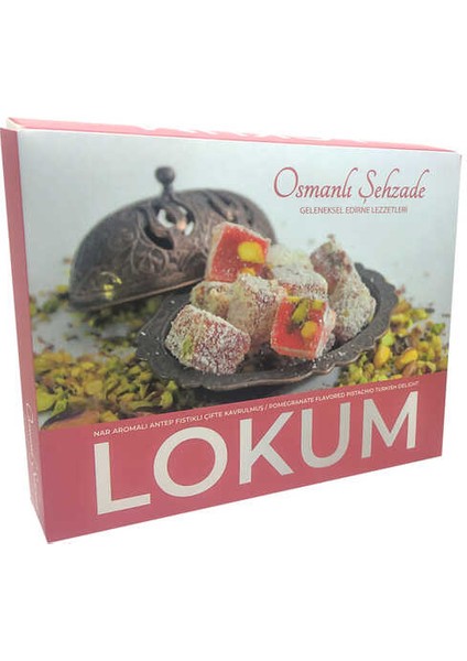 Nar Aromalı Antep Fıstıklı Çifte Kavrulmuş Lokum 500gr