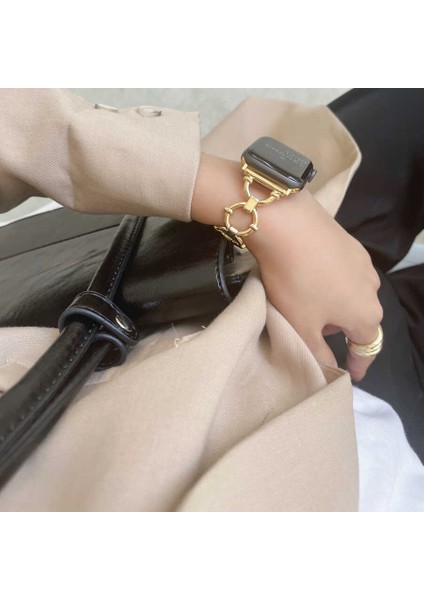 Apple Watch 7 45MM Krd-56 Halka Tasarım Metal Kordon indirimleri