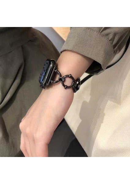 Apple Watch 44MM Krd-56 Halka Tasarım Metal Kordon fiyatları