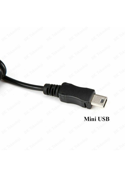 Spiral Micro USB Erkek To Mini USB Erkek Kablo - 1metre