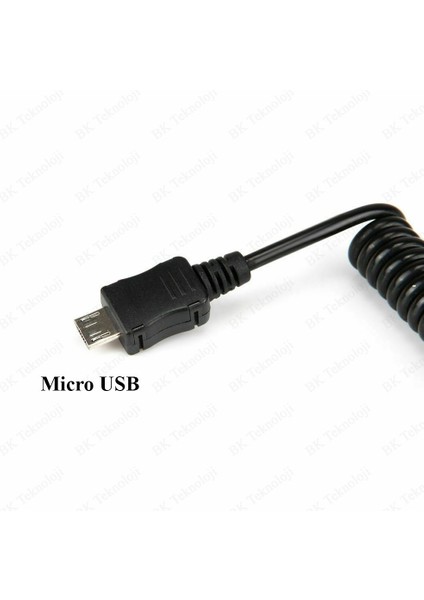 Spiral Micro USB Erkek To Mini USB Erkek Kablo - 1metre