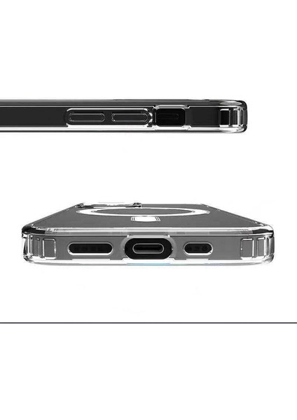 iPhone 14 Pro Max Uyumlu (14 Pro Max) Magsafe Şarj Destekli Darbe Dirençli Fit Hard Silikon Kılıf + Seramik Nano Ekran Koruyucu