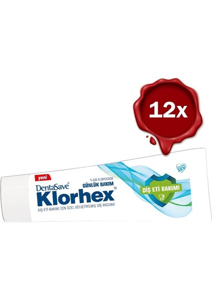 Klorhex Diş Macunu Günlük Bakım 75 ml x 12