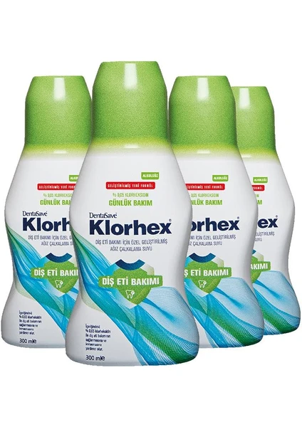 Klorhex Günlük Bakım Ağız Çalkalama Suyu 300 Ml X 4