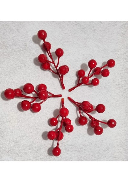 Yılbaşı Süsü Yapay Kokina Çiçeği 5li Set 10CM Çiçek Süsü Saksi Süsü Kapı Süsü Malzemesi