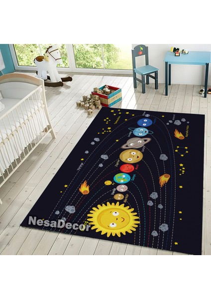 Nesa_Decor Takım Yıldızı Galaksi Halısı, Çocuklar Için Sevimli Uzay Temalı Halı, Uzay Yolu Halı modelleri