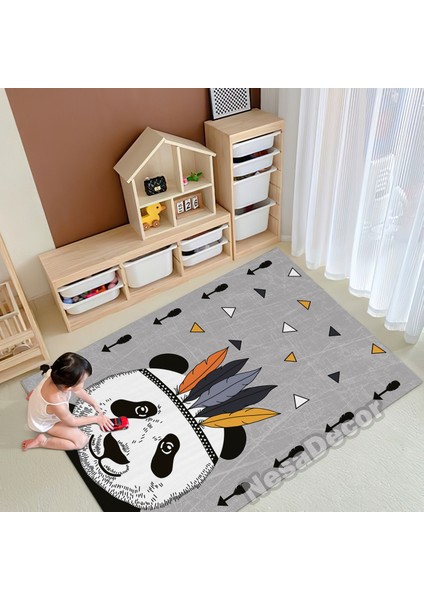 Nesa_Decor Şirin Panda Halı, Dijital Baskılı Kaymaz Taban Çocuk Odası Halısı, Sevimli Kreş Halısı fiyatları
