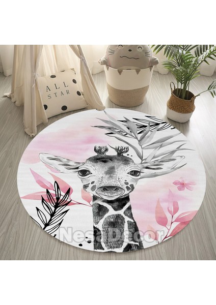 Nesa_Decor Dijital Baskı Yıkanabilir Kaymaz Dokuma Taban Zürafa Desenli Halı Yolluk ve Çocuk Halısı fiyatları
