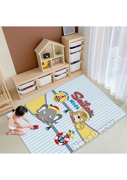 Nesa_Decor Denizci Desenli Çocuk ve Bebek Odası Halısı Kaymaz Taban Hd Dijital Baskı fiyatları