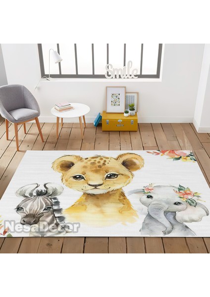 Nesa_Decor Çocuk Odası Halısı Hd Dijital Baskı Dokuma Taban Makinede Yıkanabilir
