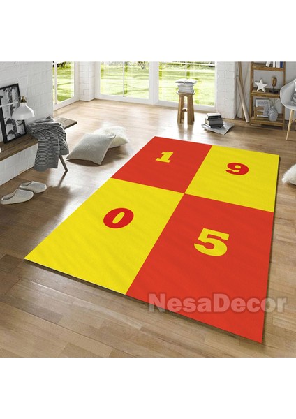 Nesa_Decor Taraftar Halısı Kaymaz Tabanl Makinede Yıkanabilir Çocuk Odası Halısı
