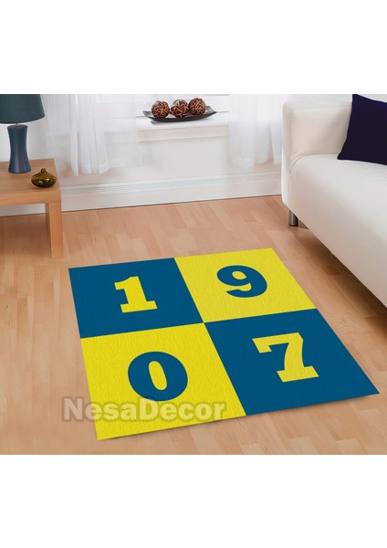 Nesa_Decor Taraftar Halısı Şampiyon Antialerjik Makinede Yıkanabilir Kaymaz Tabanlı Çocuk Halısı