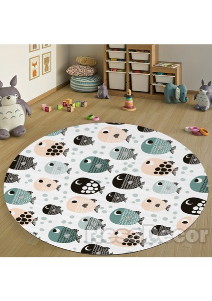 Nesa_Decor Balık Desenli Hd Dijital Baskı Yıkanabilir Kaymaz Taban Çocuk Genç Odası Halısı modelleri