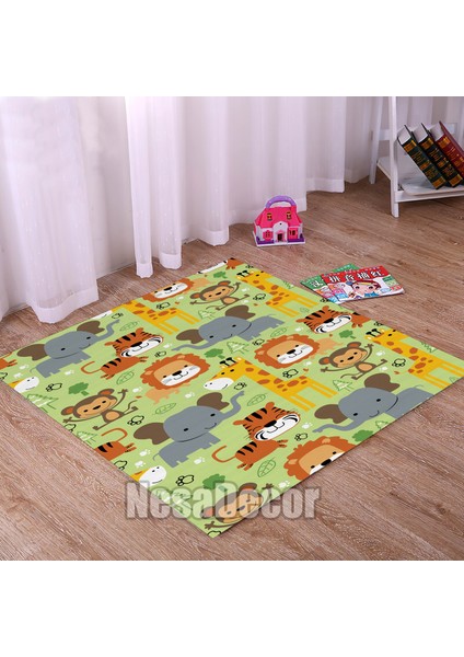Nesa_Decor Animal Desenli Hayvan Figürlü Çocuk Odası Halısı Dokuma Taban Dijital Baskı modelleri
