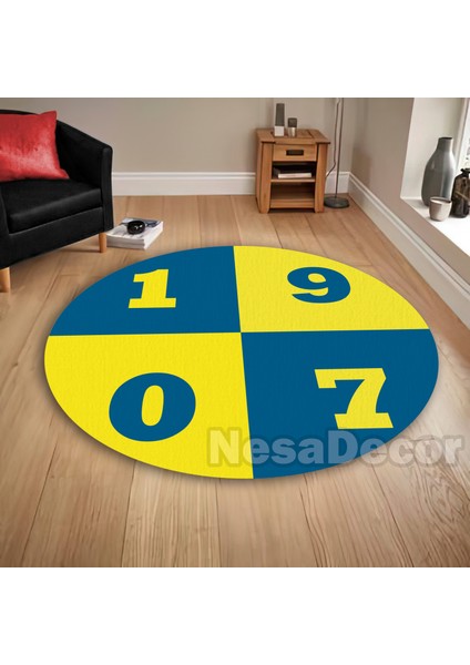 Nesa_Decor Taraftar Halısı Şampiyon Antialerjik Makinede Yıkanabilir Kaymaz Tabanlı Çocuk Halısı