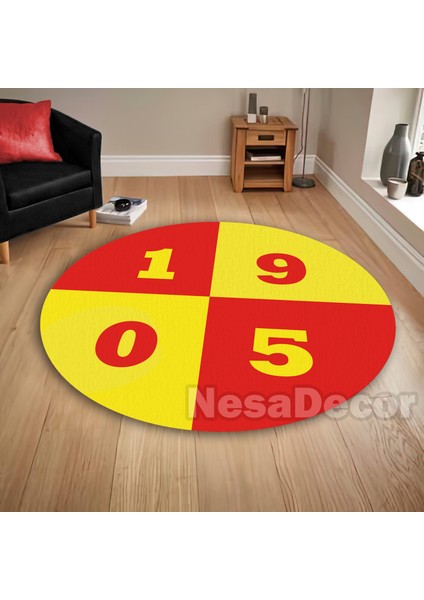 Nesa_Decor Taraftar Halısı Kaymaz Tabanl Makinede Yıkanabilir Çocuk Odası Halısı