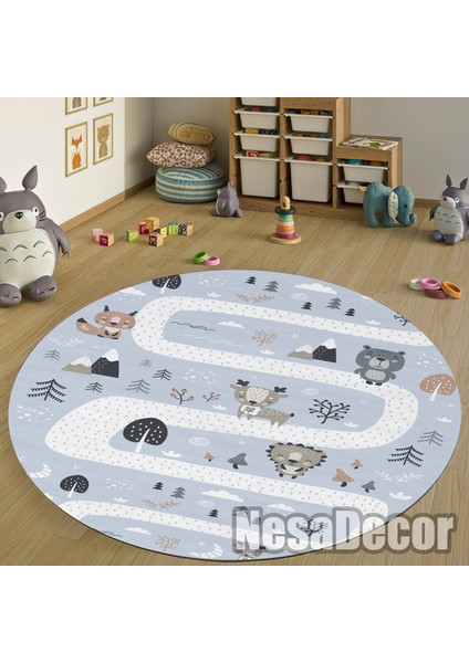Nesa_Decor Trafik Yolu Hayvan Desenli Çocuk Odası Halısı Hd Dijital Baskı Kaymaz Taban fiyatları