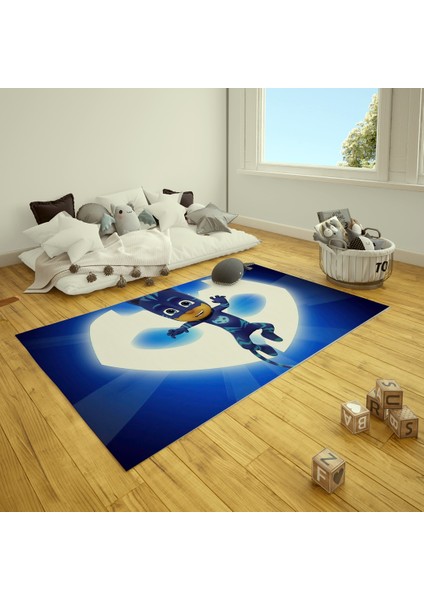 Nesadecor Mavi Pijamalı Kedi Çocuk Odası Halısı