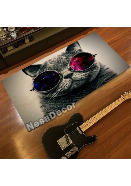 Nesa_Decor Kedi Halısı Hayvan Desenli Dekoratif Dijital Baskı Ofis Halısı Ev Dekorasyon Halısı modelleri