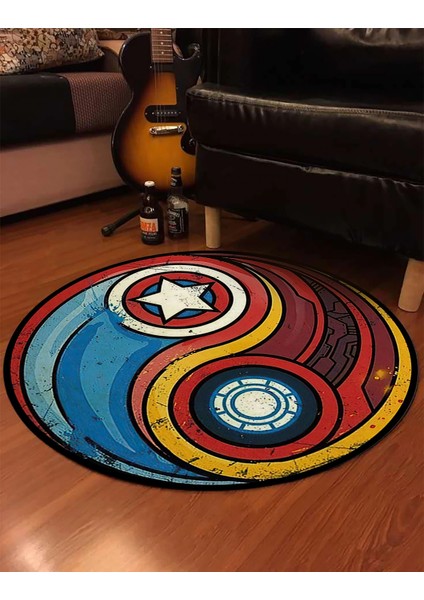 Nesa_Decor Kaptan Amerika Vs Ironman Şık Genç, Çocuk Odası Halısı